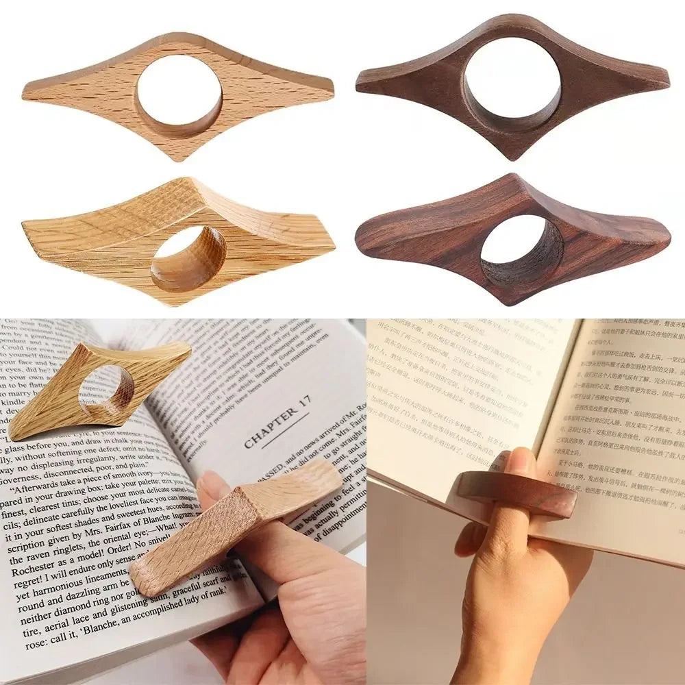 Hot Wooden Thumbsupport Page Reading Book Bookmark Onehand Holder for Thumb Book Office Book Lovers Fast Diyreading Aid Tools